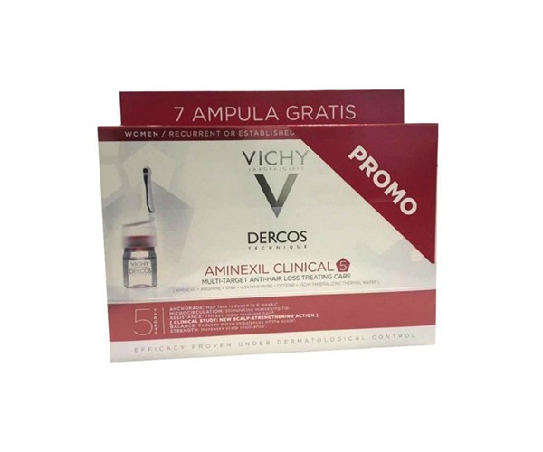 VICHY DERCOS AMINEXIL CLINICAL AMPULE ZA ŽENE 28 kom. 