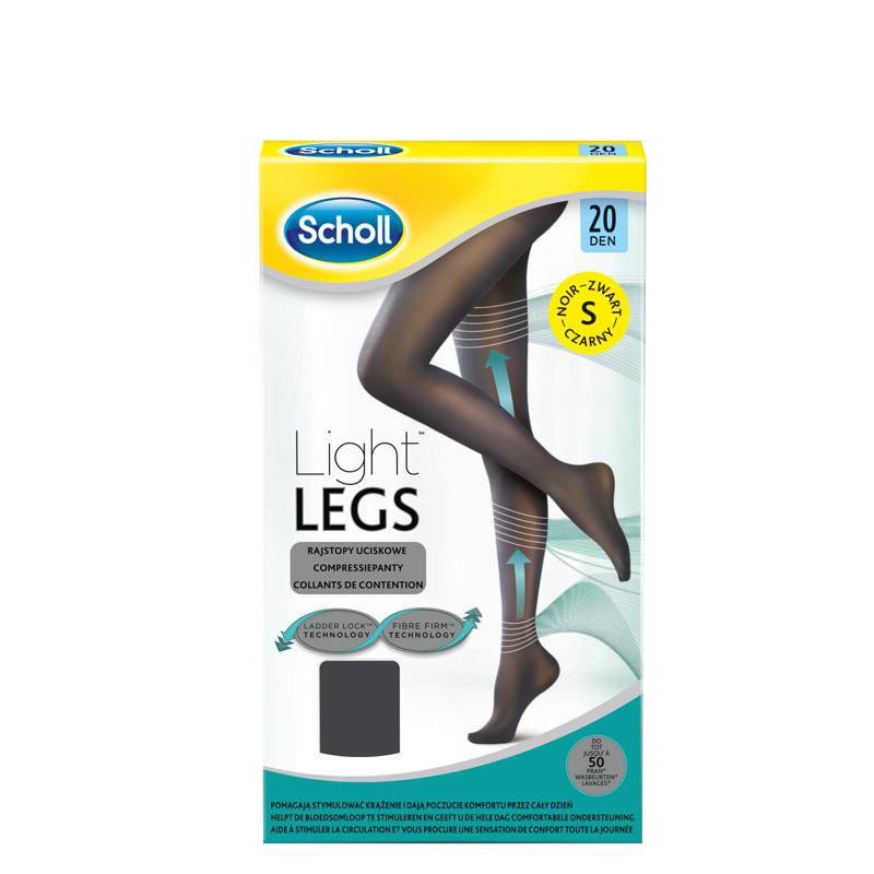 SCHOLL LIGHT LEGS 20 DEN BLACK S 