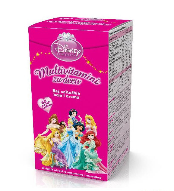 DISNEY PRINCESS MULTIVITAMINSKE BOMBONE 