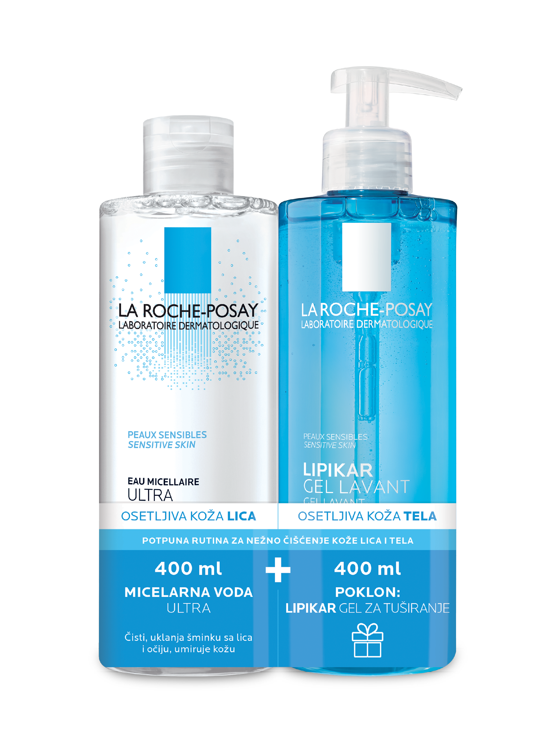 LA ROCHE POSAY SENSITIVE MICELARNA VODA + LIPIKAR GEL 