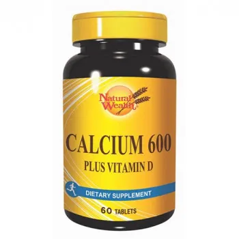 NATURAL WEALTH CALCIUM 600mg + VITAMIN D 60 tableta 