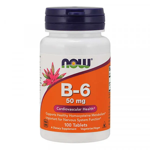 NOW VITAMIN B6 TBL.100X50MG NOW 
