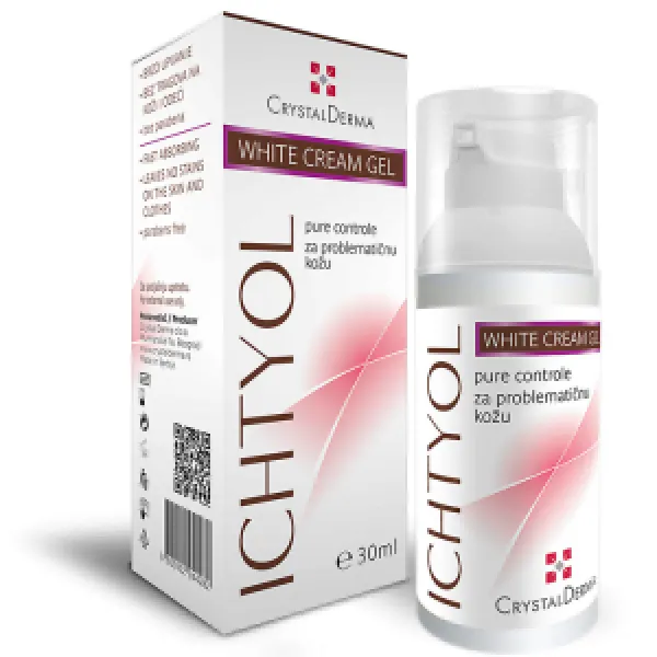 CRYSTAL DERMA ICHTYOL WHITE CREAM GEL 30ml 