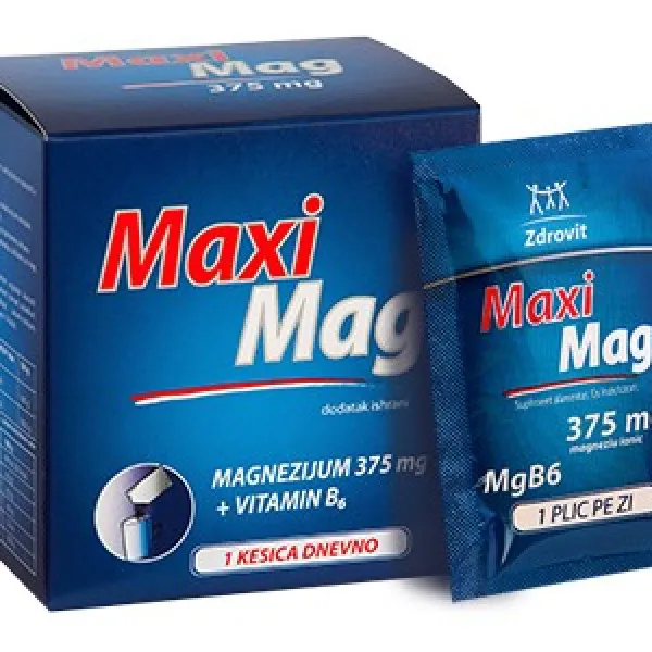 MAXI MAG PRAŠAK LIMUN 375MG 20 KESICA 