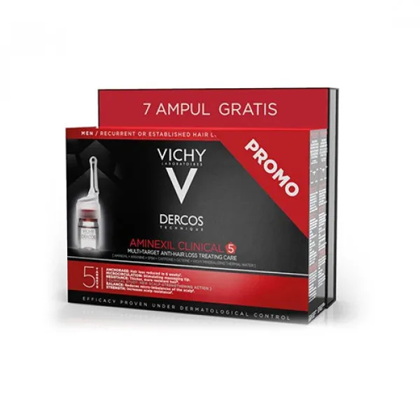 VICHY DERCOS AMINEXIL CLINICAL AMPULE ZA MUŠKARCE 28 kom. 