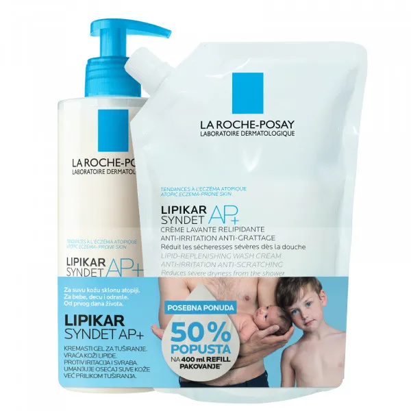 LA ROCHE-POSAY LIPIKAR SYNDET AP+ 400ML + ECO REFILL 400ML 