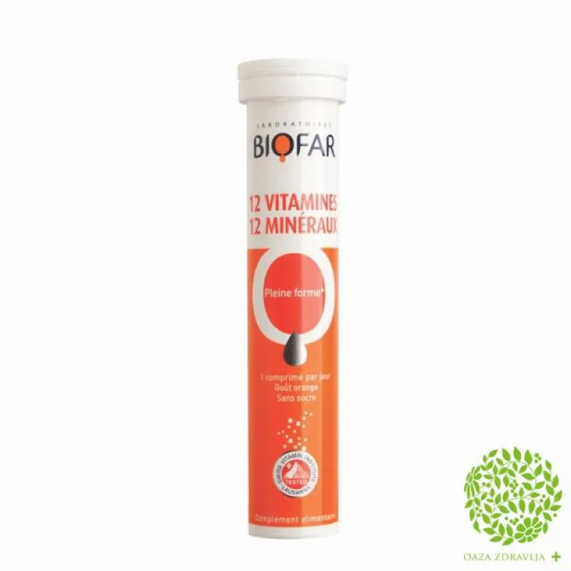 BIOFAR-MULTIVITAMINI/MINERALI 20 šumećih tableta. 