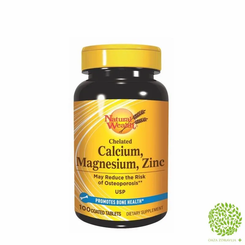 NATURAL WEALTH KALCIJUM + MAGNEZIJUM + CINK 100 tableta 