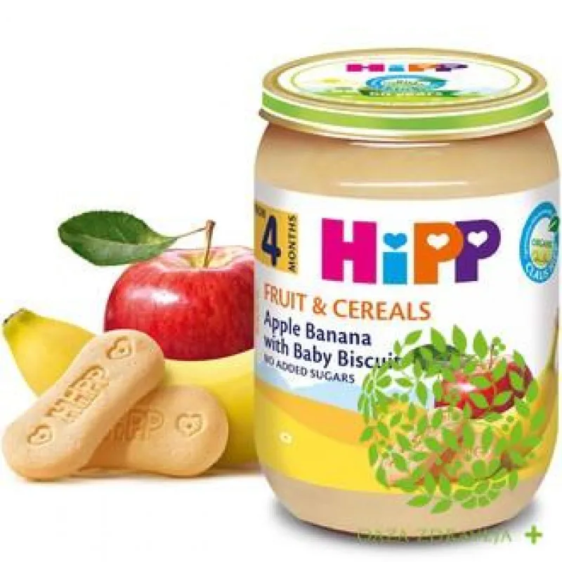HIPP KAŠICA JABUKA + BANANA + KEKS 190g 