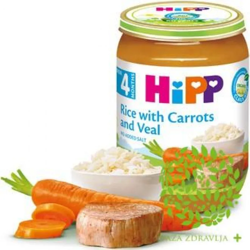 HIPP KAŠICA TELETINA + PIRINAČ + ŠARGAREPA 190g 