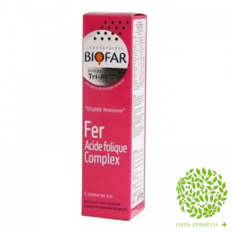 BIOFAR-GVOŽĐE + FOLNA KISELINA COMPLEX 15 šumećih tableta 