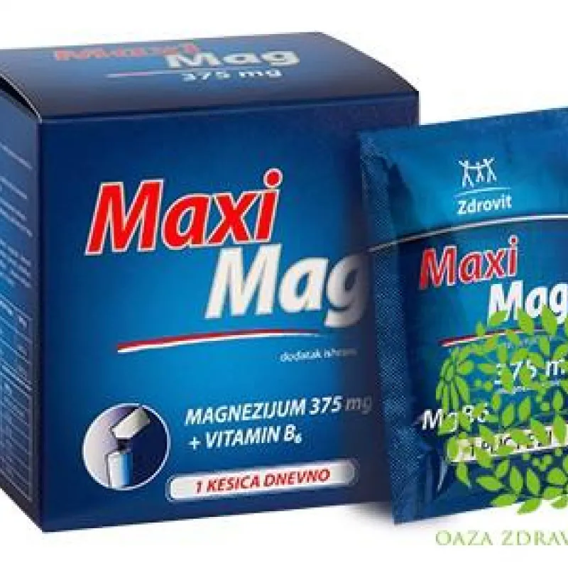 MAXI MAG PRAŠAK LIMUN 375MG 20 KESICA 