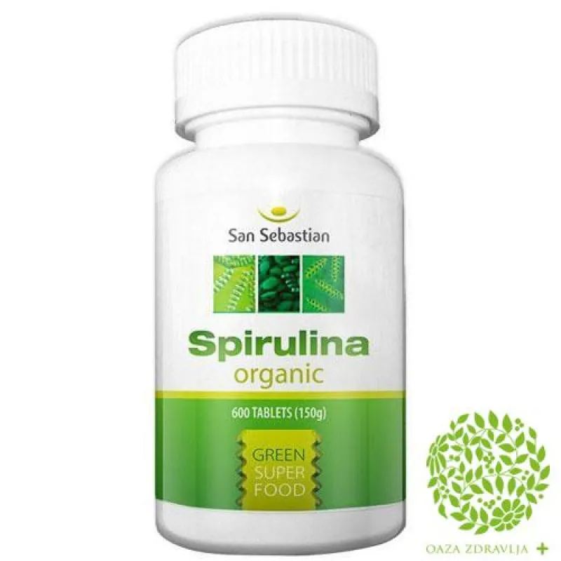 SPIRULINA ORGANIC 600 tableta 