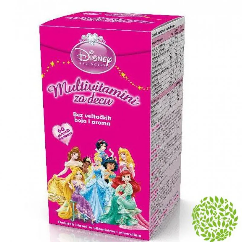 DISNEY PRINCESS MULTIVITAMINSKE BOMBONE 