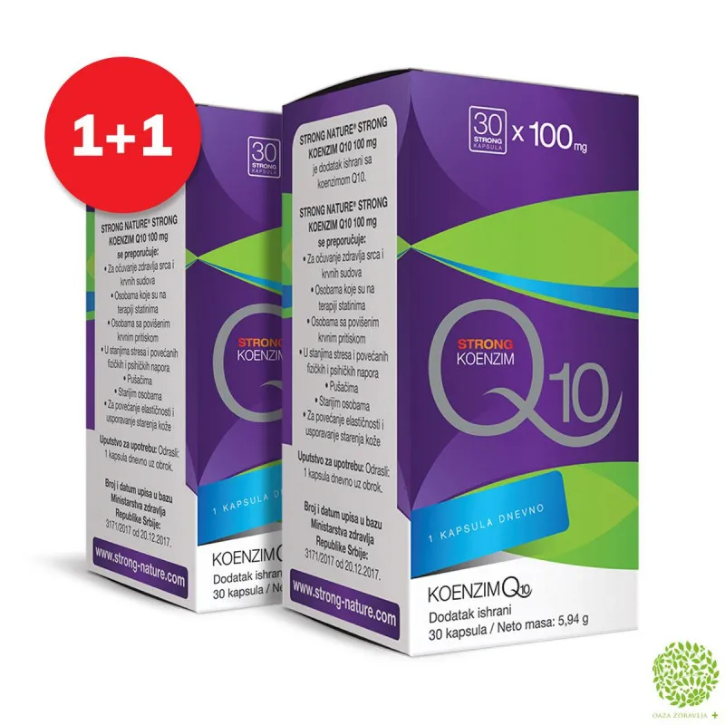 STRONG NATURE KOENZIM Q10 30x100mg - AKCIJA 1+1 