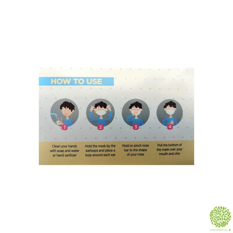MASKA DEČIJA TROSLOJNA ZAŠTITNA  1komad (pakovanje 50kom) 
