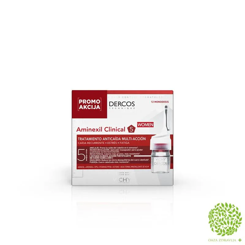 VICHY DERCOS AMINEXIL CLINICAL AMPULE ZA ŽENE 12 kom. 
