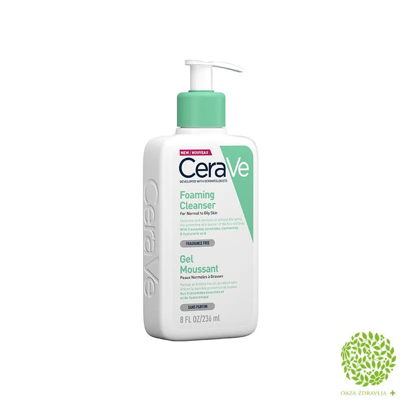 CERAVE PENUŠAVI GEL ZA ČIŠĆENJE ZA NORMALNU DO MASNU KOŽU 236ml 