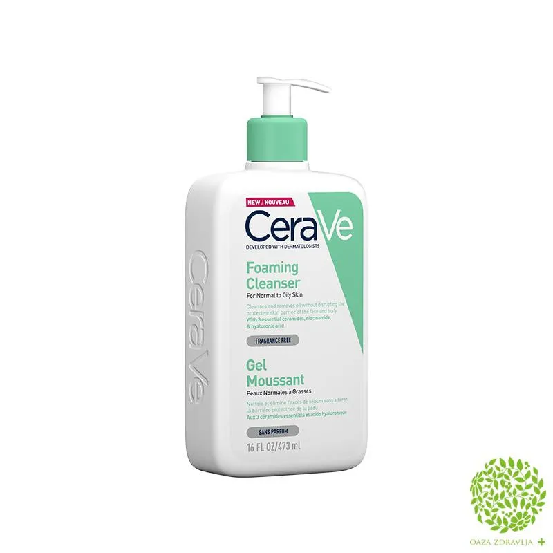 CERAVE PENUŠAVI GEL ZA ČIŠĆENJE ZA NORMALNU DO MASNU KOŽU 473ml 