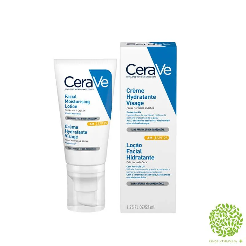 CERAVE HIDRANTNA NEGA ZA LICE SPF 25 ZA NORMALNU DO SUVU KOŽU 52 ml 