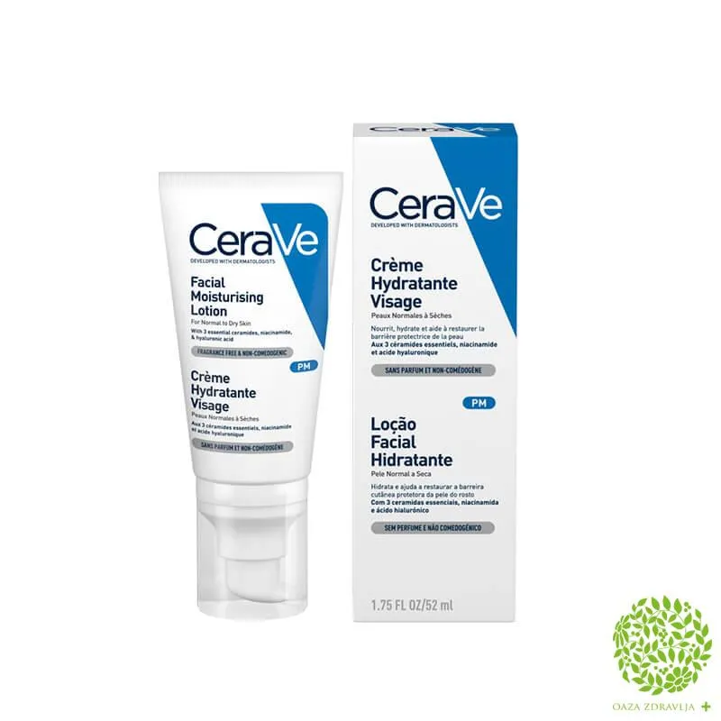 CERAVE HIDRANTNA NEGA ZA LICE ZA NORMALNU DO SUVU KOŽU 52 ml 