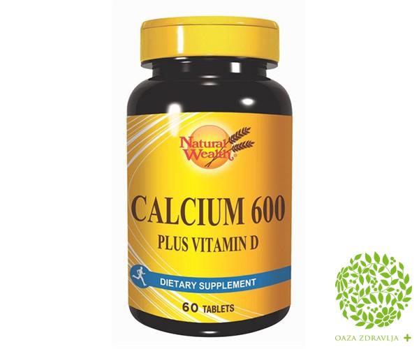 NATURAL WEALTH CALCIUM 600mg + VITAMIN D 60 tableta