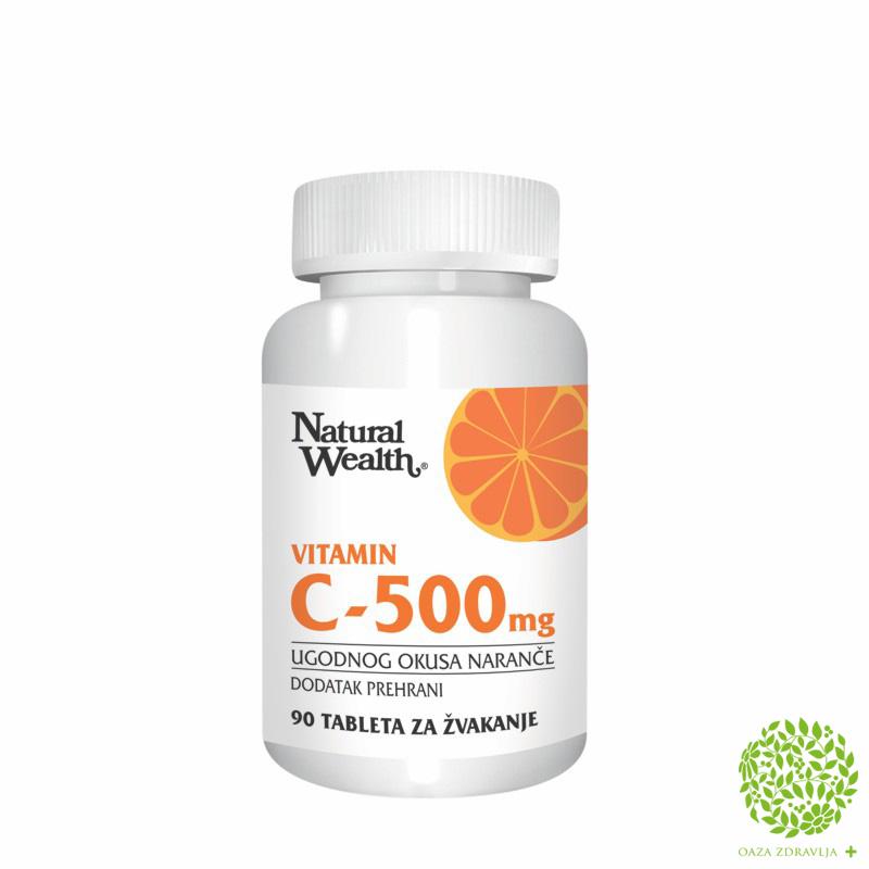 NATURAL WEALTH VITAMIN C -500 ZA ŽVAKANJE 90 tableta 