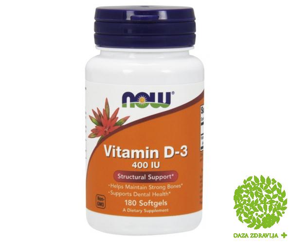 NOW VITAMIN D3 400IJ 180 kapsula