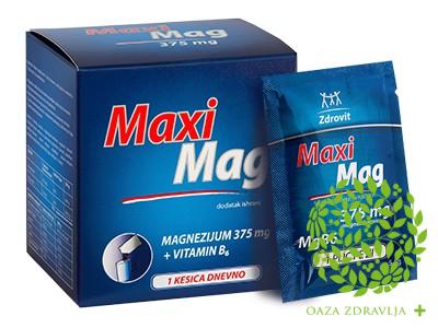 MAXI MAG PRAŠAK LIMUN 375MG 20 KESICA