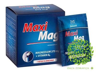 MAXI MAG PRAŠAK LIMUN 375MG 20 KESICA 