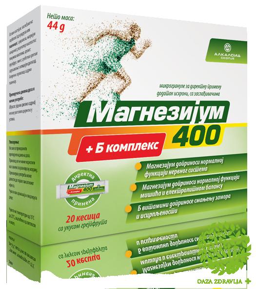 Magnezijum 400 B Kompleks Granule Oaza Zdravlja