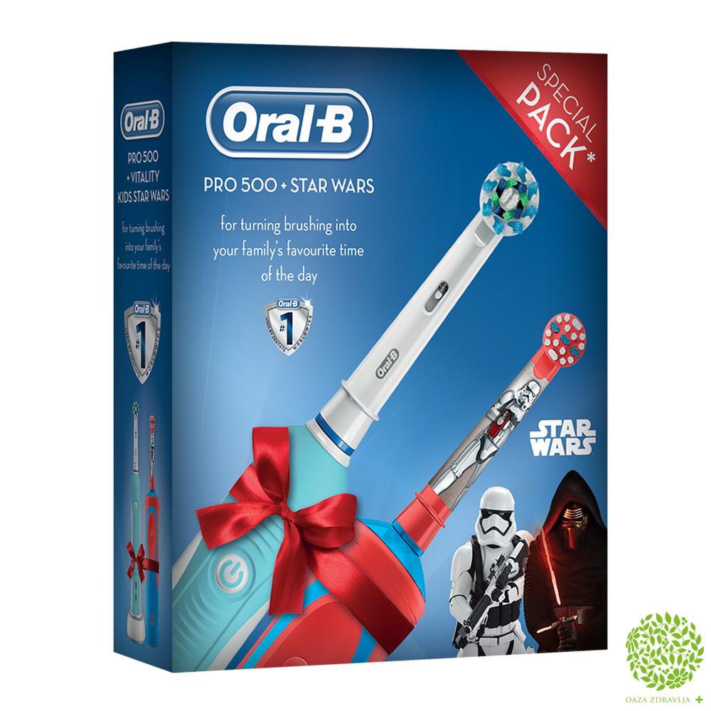 ORAL-B ELEKTRIČNA ČETKICA PRO 500 + KIDS STAR WARS