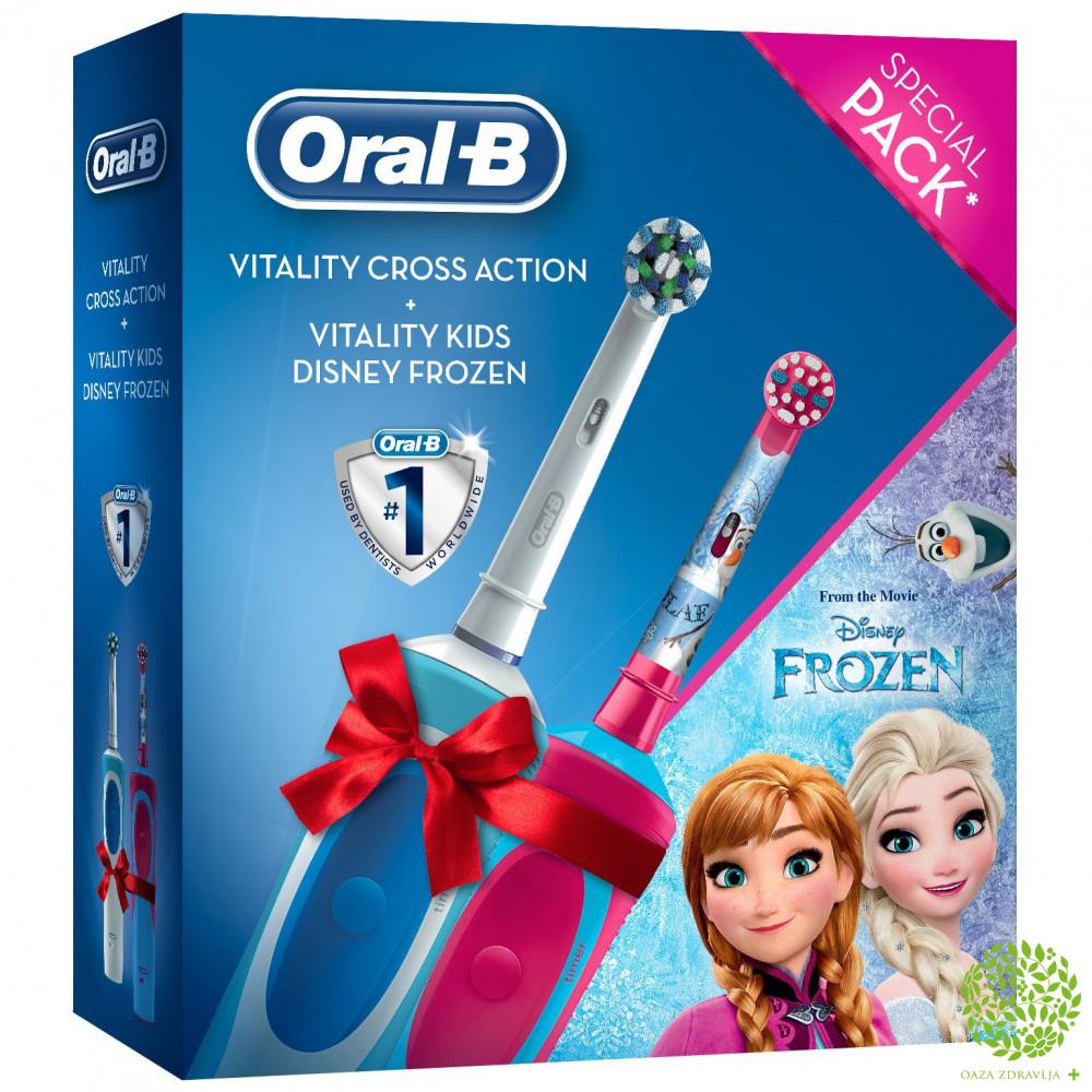ORAL-B ELEKTRIČNA ČETKICA VITALITY+KIDS FROZEN FAMILY PACK