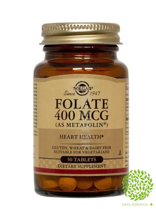 SOLGAR FOLAT 400MCG 50 TABLETA 