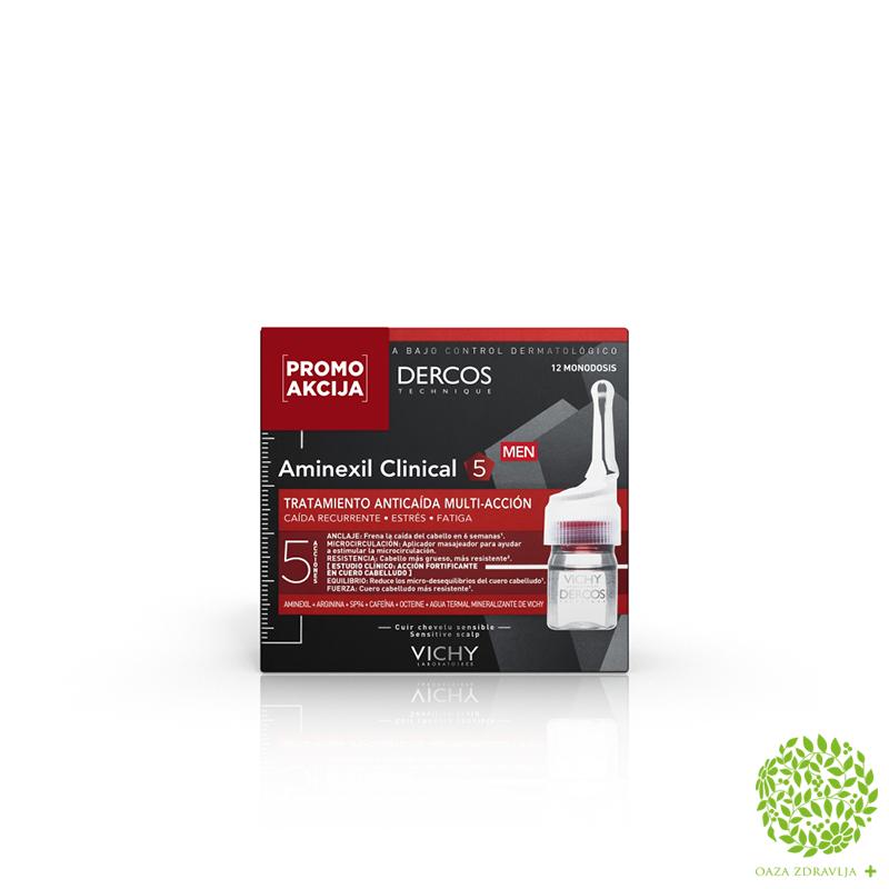 VICHY DERCOS AMINEXIL CLINICAL AMPULE ZA MUŠKARCE 12 kom.