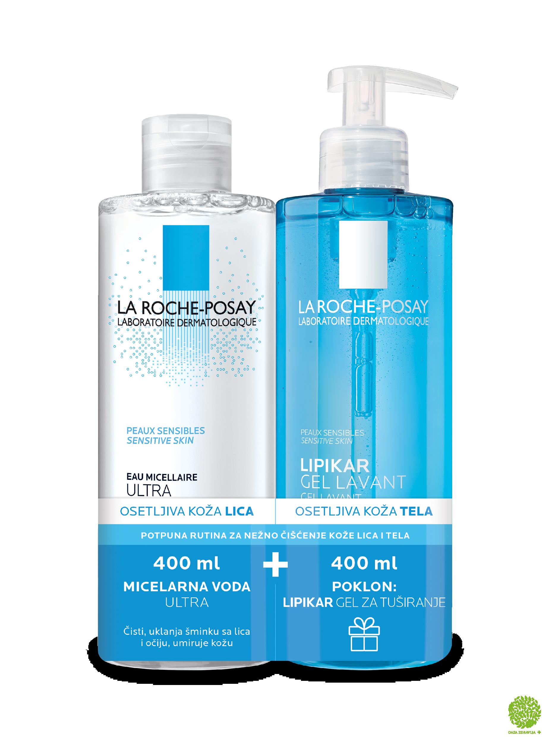 LA ROCHE POSAY SENSITIVE MICELARNA VODA + LIPIKAR GEL