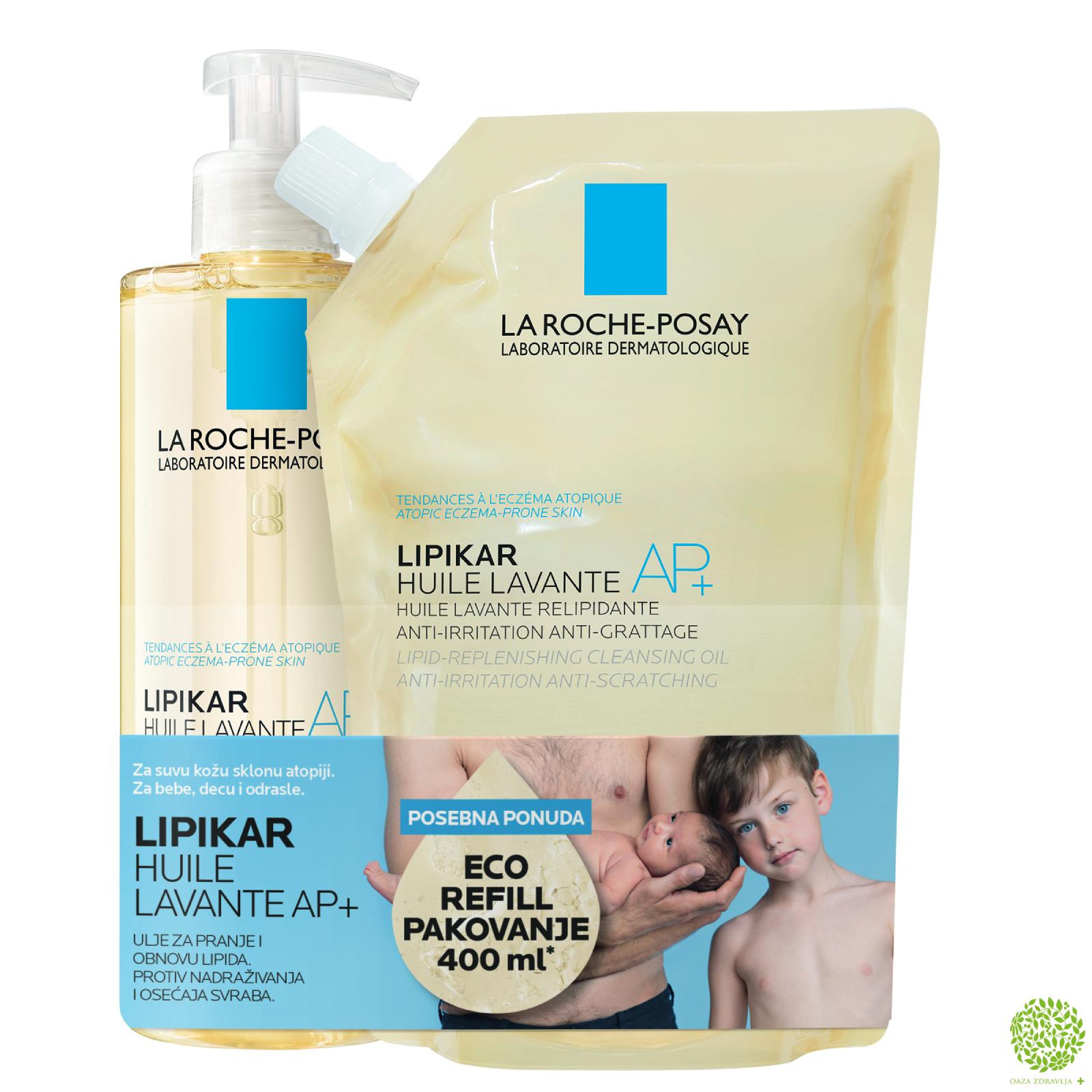 LA ROCHE-POSAY LIPIKAR ULJE LAVANTE AP+ 400ML + ECO REFILL 400ML 