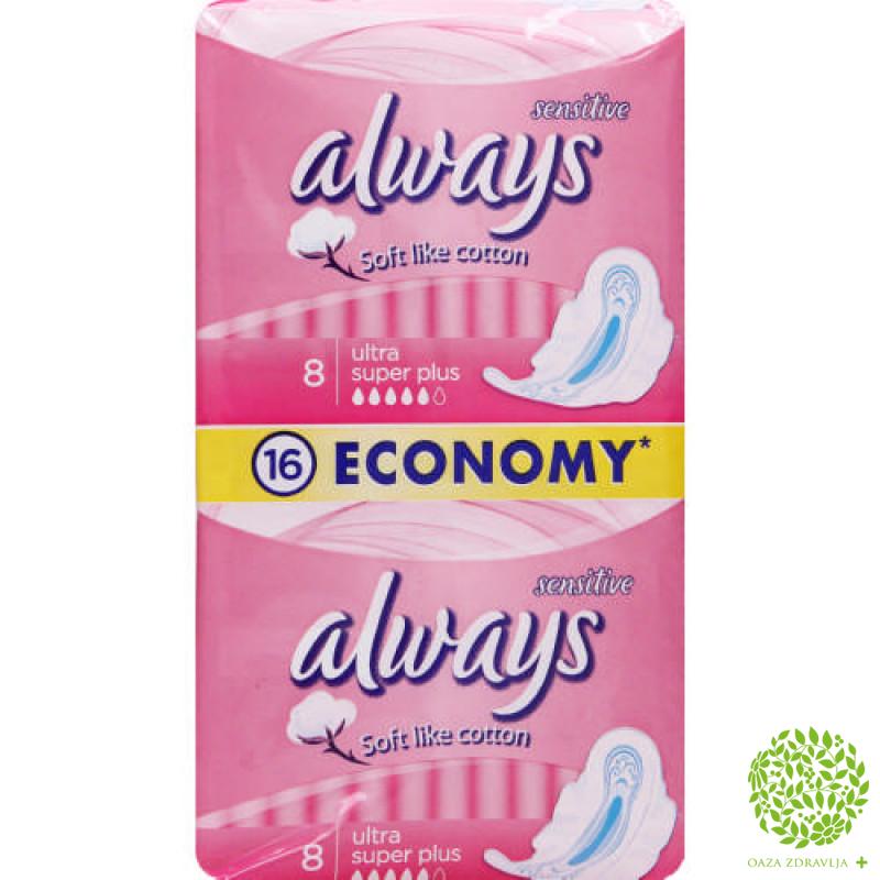 Ulosci Always Sensitive Super Plus 16 Kom Oaza Zdravlja