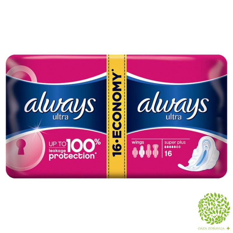 Ulosci Always Ultra Super Plus 16 Kom Oaza Zdravlja
