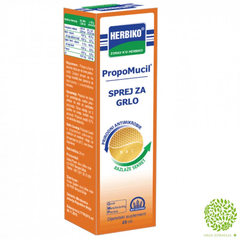 Herbiko Propomucil Sprej Za Grlo 20 Ml Oaza Zdravlja