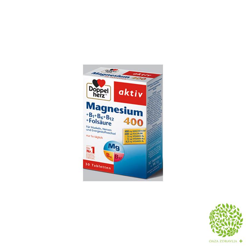 Doppelherz Magnezijum 400mg Vitamini B1 B6 B12 30 Tableta Oaza Zdravlja