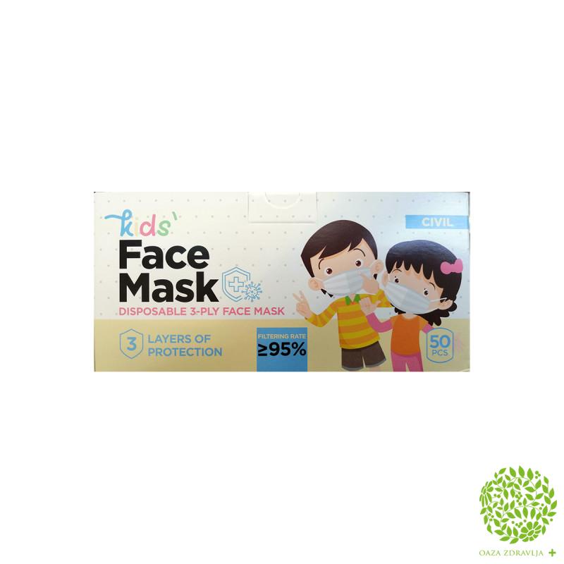 Maska Decija Troslojna Zastitna 1komad Oaza Zdravlja